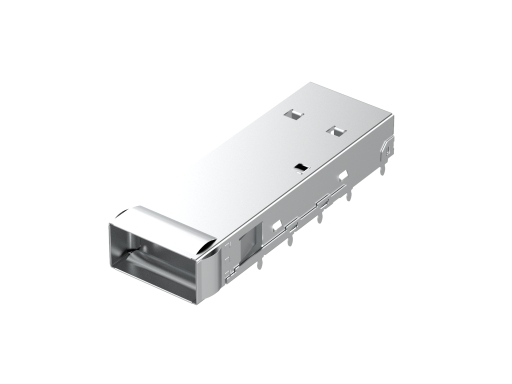 QSFP/QSFP+ Connector & Cage 8953 Series | 8953-E1PPxA | QSFP+ Cage, 1X1 PORTS, Press fit type , Spring Plus