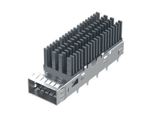 QSFP28 Connector & Cage 8955 Series | 8955-A1X1PP07A | QSFP28 Cage, 1X1 PORTS, Press fit type , Spring Plus